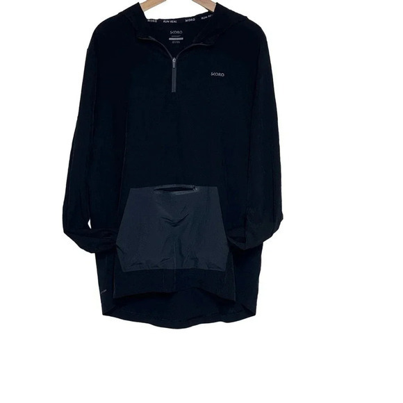 Skora Qwick-Dry M‎ black + gray lightweight pullover hooded running jacket - Picture 2 of 8